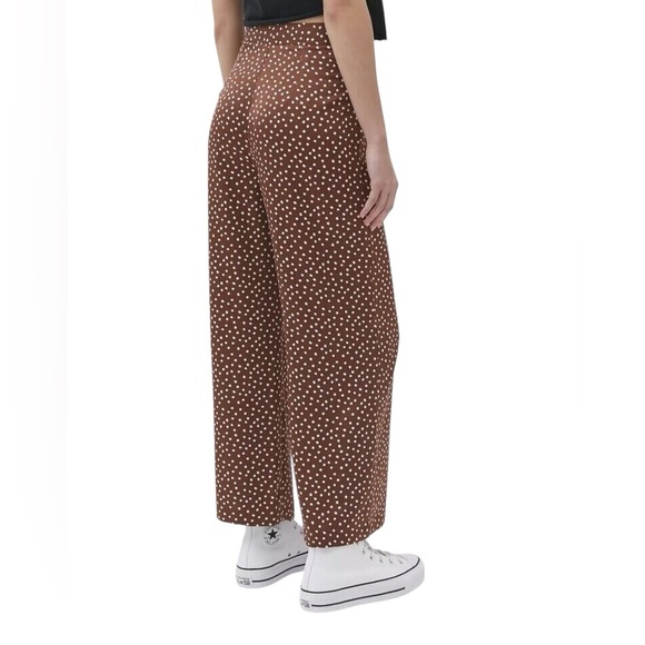 NWT Urban Outfitters Brown Polka Dot High-Rise wide legged Pants - Picture 2 of 5